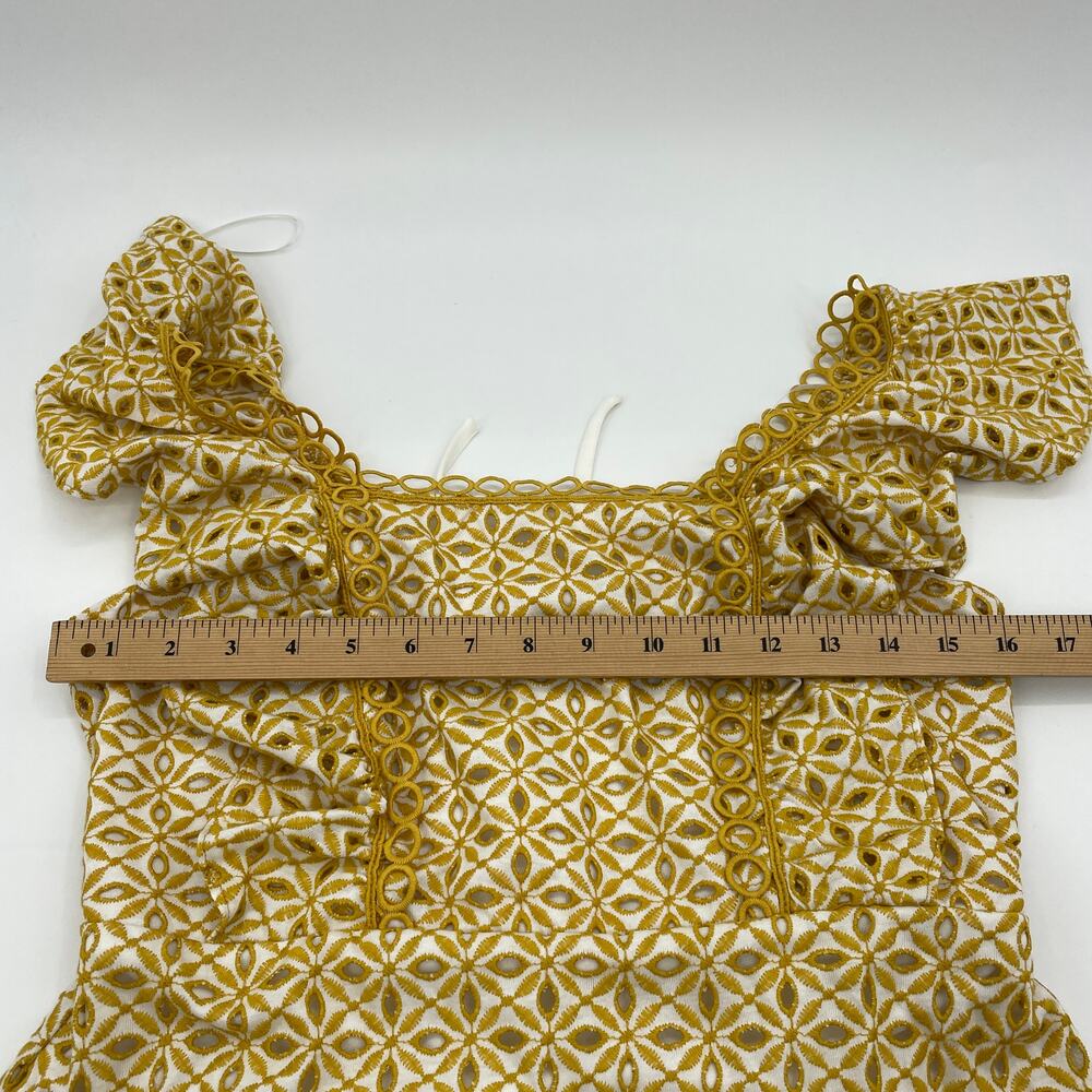 New TOPSHOP Women's Dress Size 8 Broderie Eyelet Mini Ruffle Sleeveless Summer - Picture 5 of 9